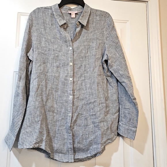 St. Tropez West 100% Linen relax shirt size Large - Picture 1 of 9